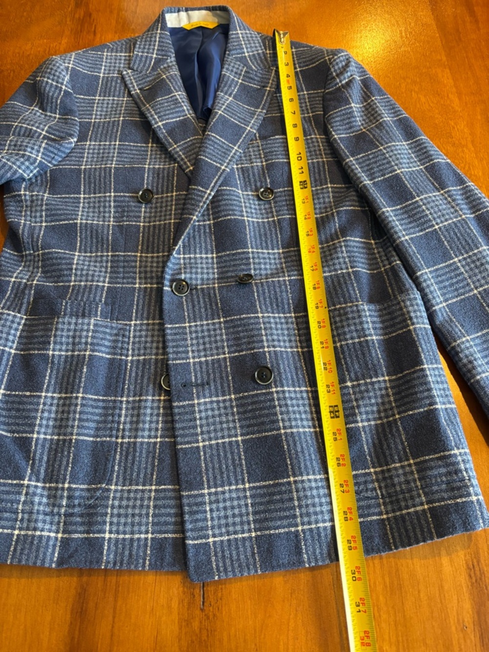 Canali Kei Double-Breasted Navy Plaid Sport Coat 40R - Picture 6 of 11